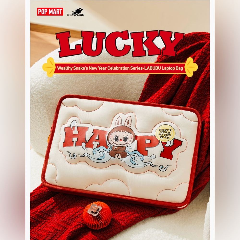 Authentic Wealthy Snake's New Year Celebration Series-LABUBU Laptop Bag